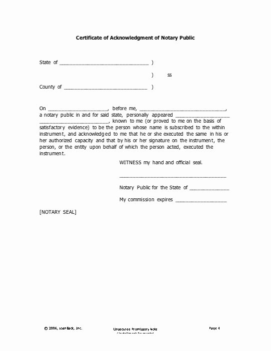 Sample Of Notarized Document Unique Sample Loanback Loan form