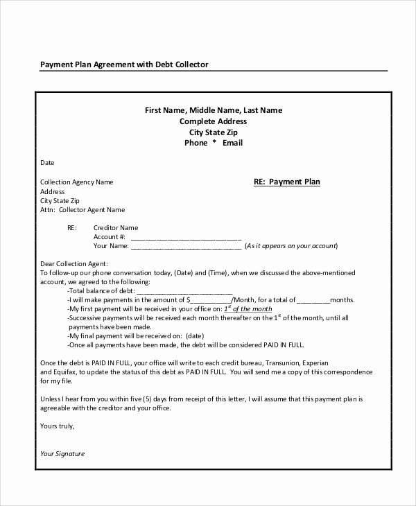 Sample Of Payment Plan Agreement Unique 22 Payment Plan Templates Word Pdf
