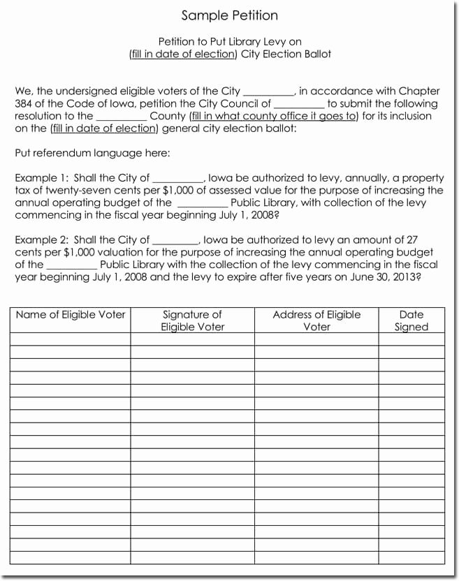Sample Of Petition Letter New Petition Templates Create Your Own Petition with 20