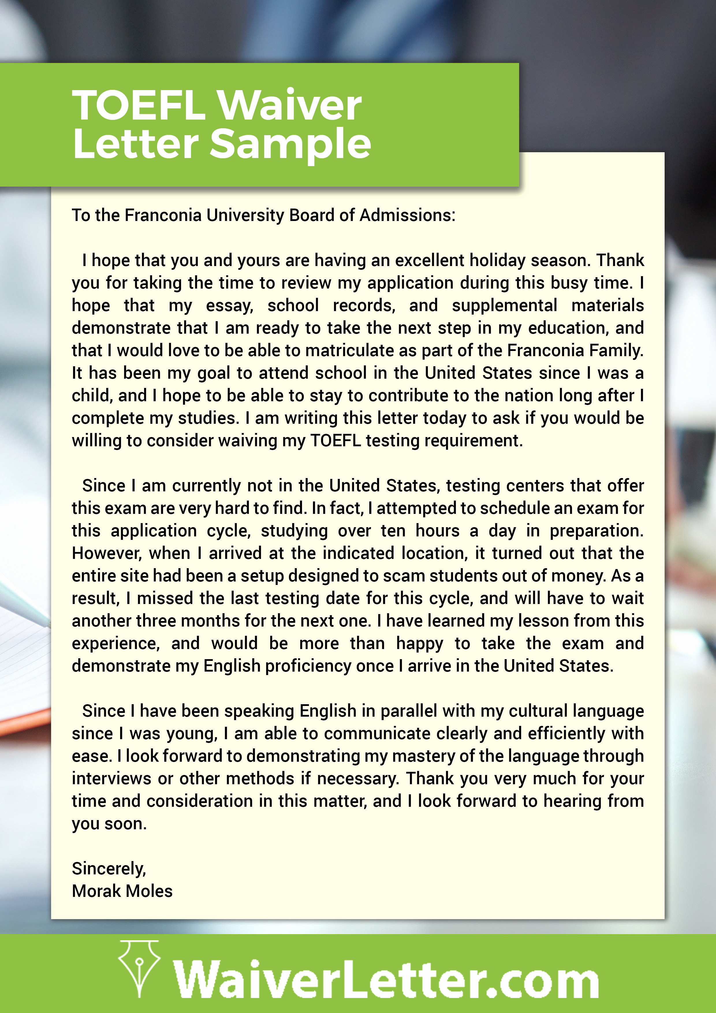 Sample Of Petition Letter New Reliable English Language Proficiency Waiver Letter Sample
