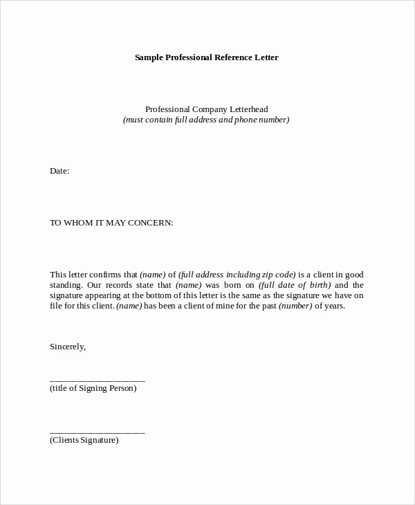 Sample Of Professional Reference Letter Lovely 8 Reference Letter Samples Pdf Word