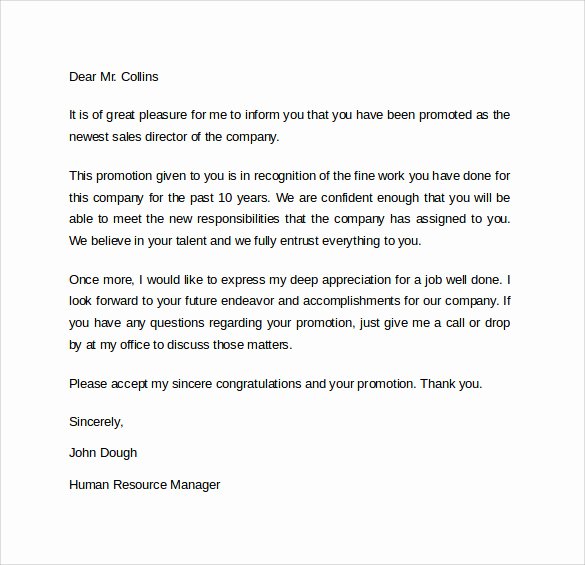 Sample Of Promotion Letters Best Of 17 Promotion Letters Doc Pdf