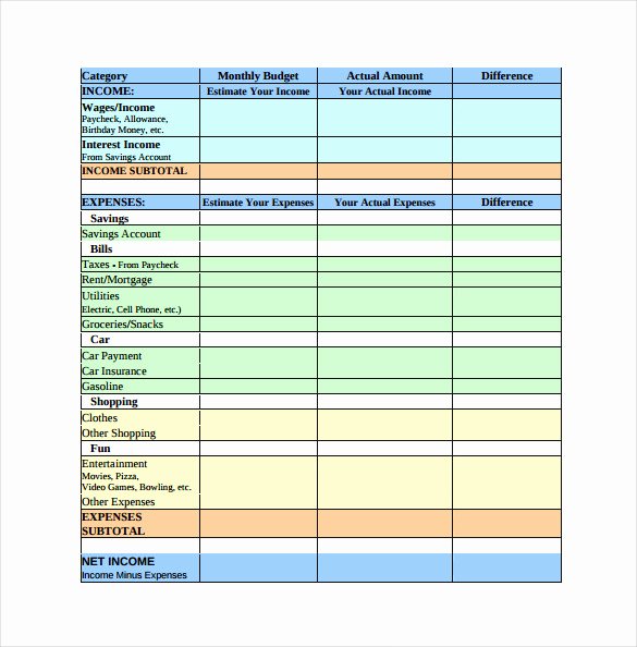 Sample Of Spread Sheet Fresh Blank Spreadsheet Printable