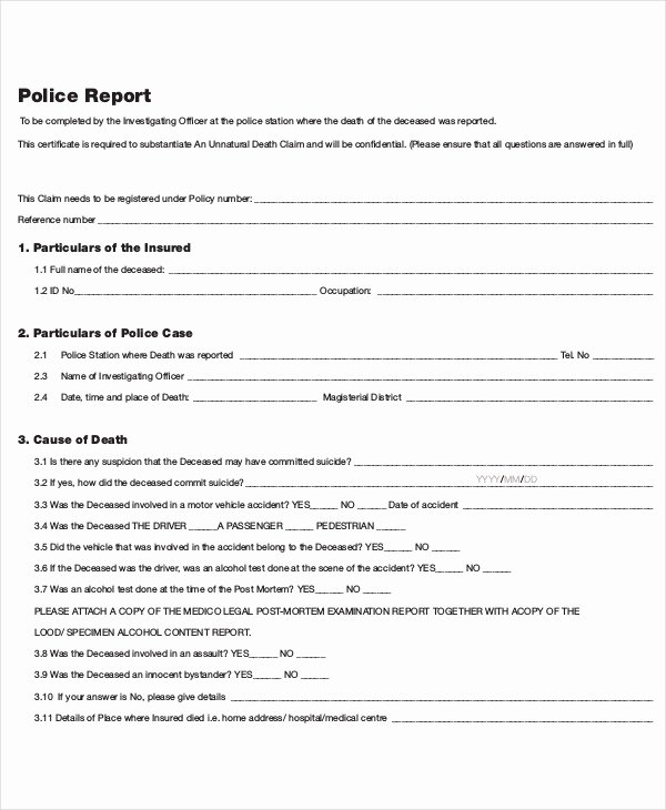Sample Police Report Writing Awesome 9 Police Report Templates Free Sample Example format