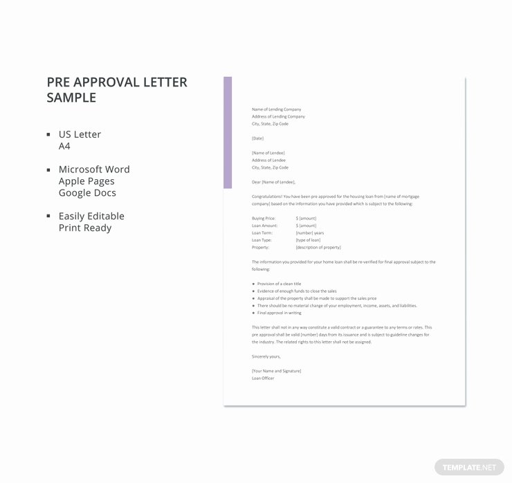 Sample Pre Approval Letter Unique 10 Approval Letter Templates Pdf Doc