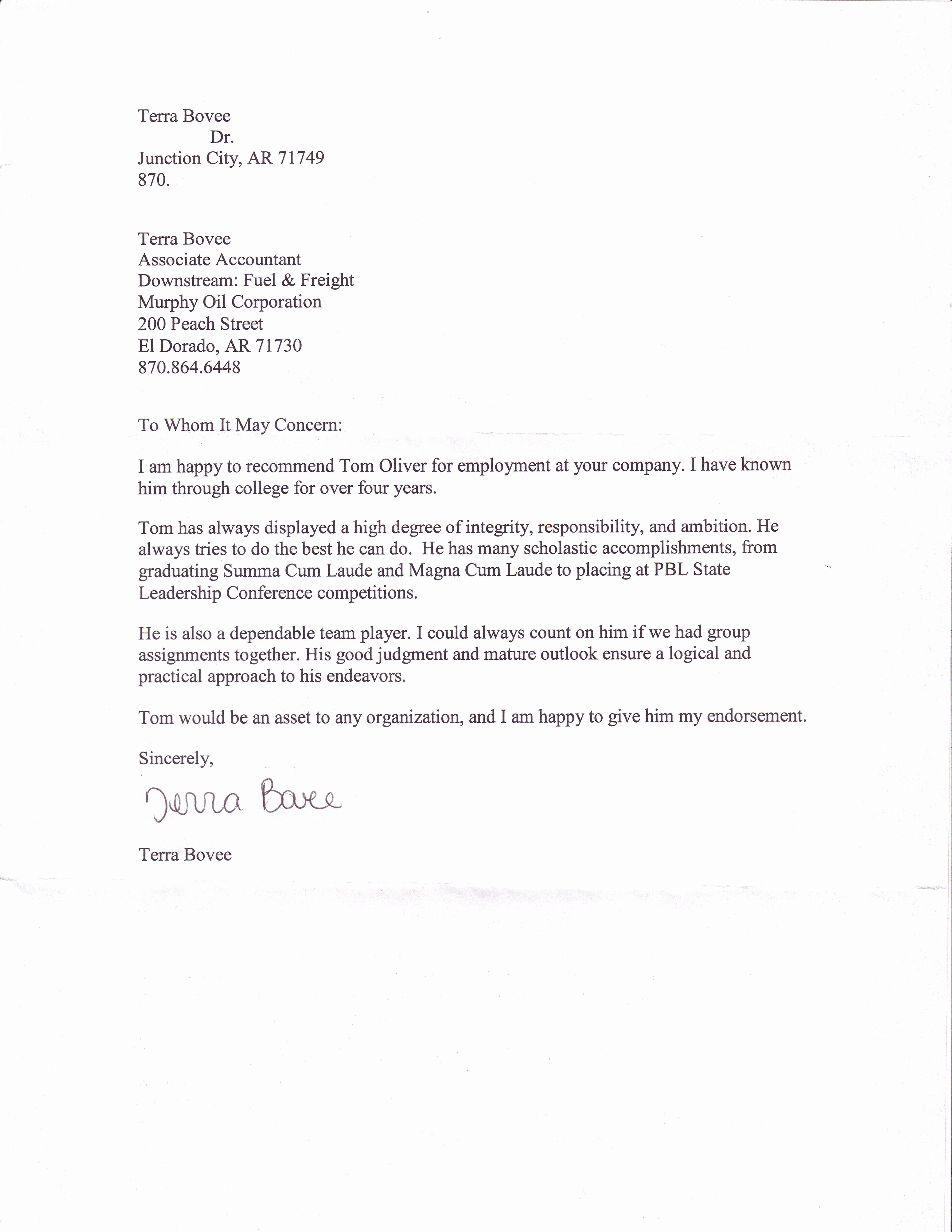 Sample Professional Letter Of Recommendation New Professional References