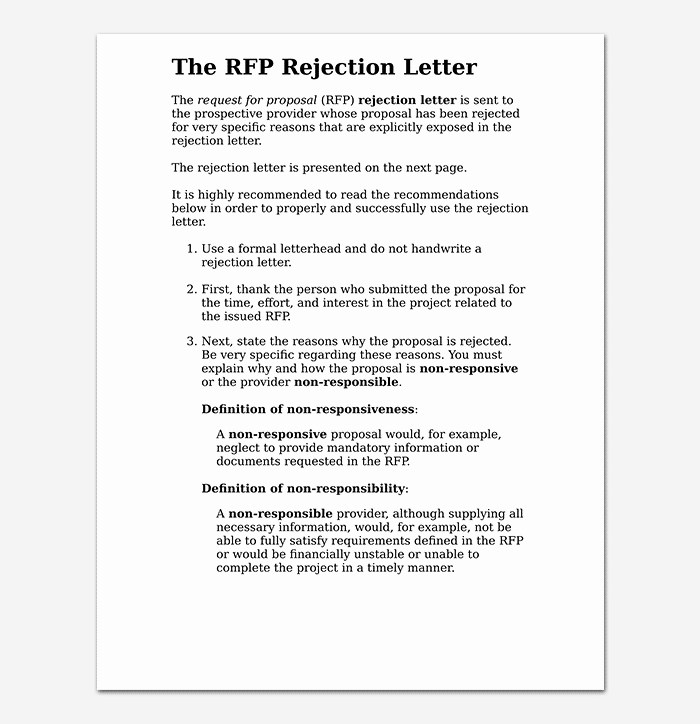 Sample Proposal Rejection Letter Inspirational Proposal Rejection Letter format &amp; Sample Letters