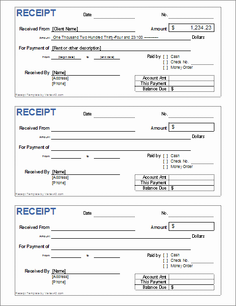 Sample Receipt for Cash Payment Inspirational Cash Receipt Template for Excel