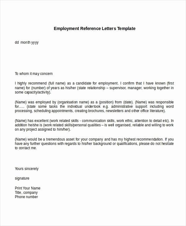 Sample Recommendation Letter for Job Awesome Sample Re Mendation Letter for Job From Employer with