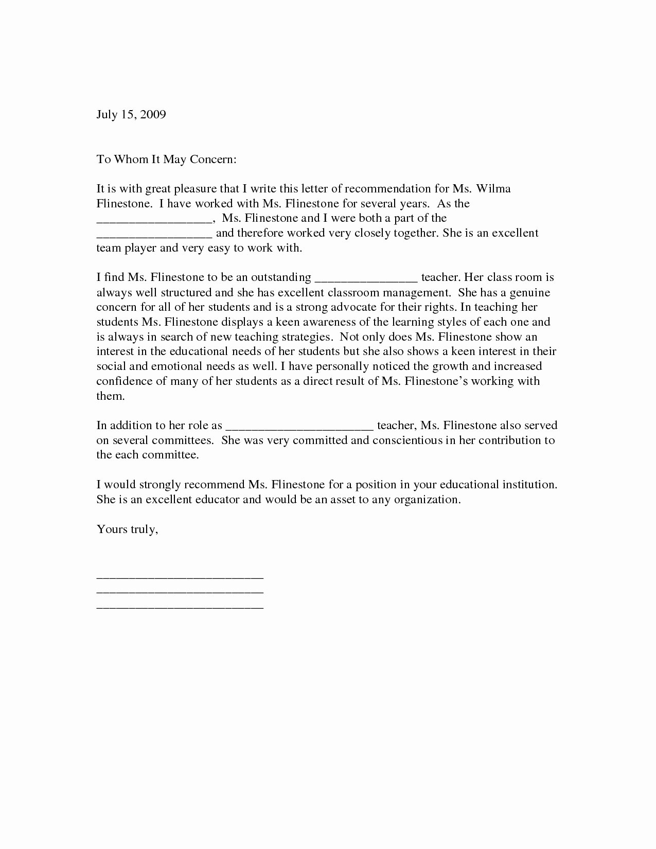 Sample Recommendation Letter for Teacher Best Of Sample Letter Of Re Mendation for Teacher
