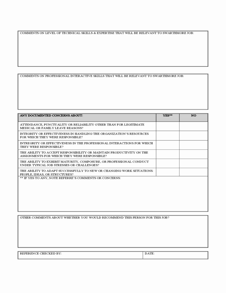 Sample Reference Check form Best Of Pre Employment Reference Check form Free Download