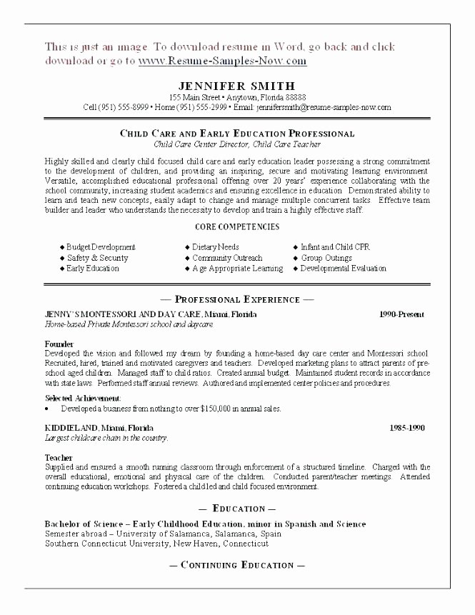 Sample Resume for Child Care Awesome 13 14 Childcare Provider Resume