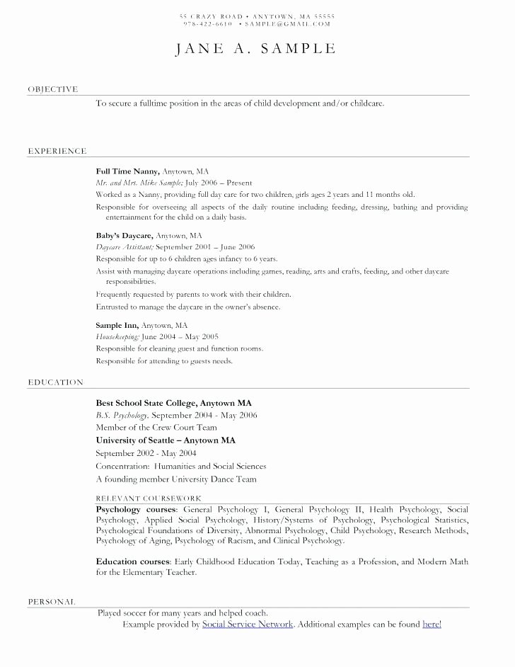 Sample Resume for Child Care Beautiful 12 13 Child Care Educator Resume Sample