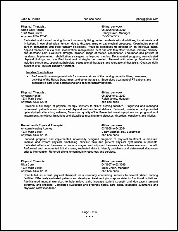 Sample Resume for Federal Job Lovely Federal Physical therapist Resume Sample the Resume Clinic