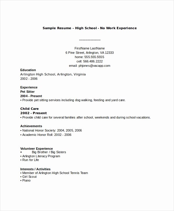 Sample Resume High School Elegant 10 High School Resume Templates Examples Samples format