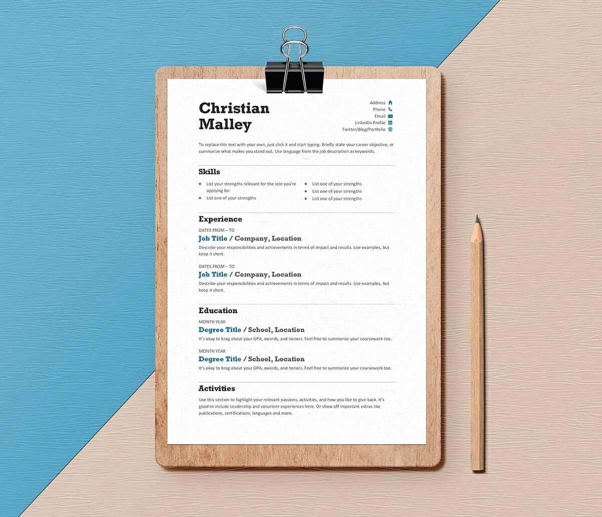 Sample Resumes In Word Luxury Resume Templates for Word Free 15 Examples for Download