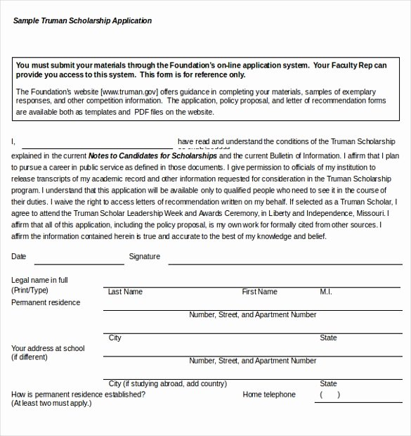 Sample Scholarship Application Letter Elegant 15 Scholarship Application Templates – Free Sample