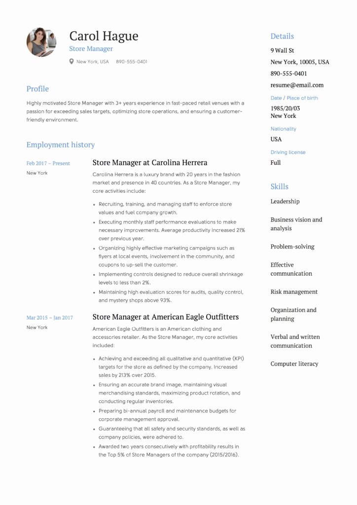 Sample Store Manager Resume Best Of Store Manager Resume Guide &amp; 12 Resume Samples Pdf