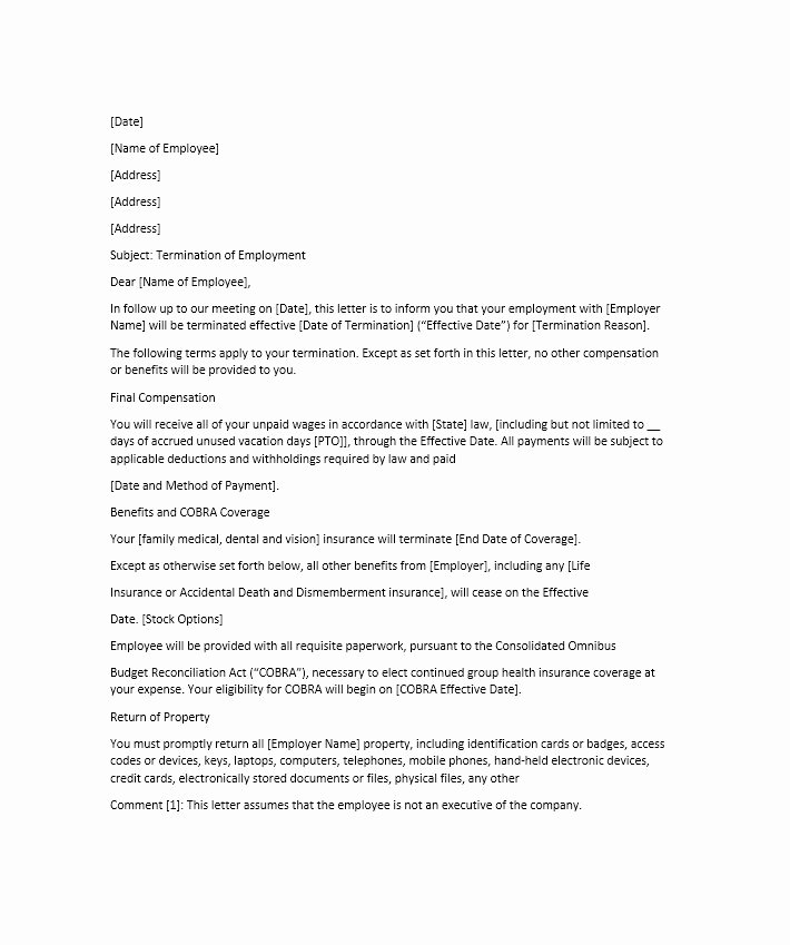 Sample Termination Of Employment Letter New 35 Perfect Termination Letter Samples [lease Employee