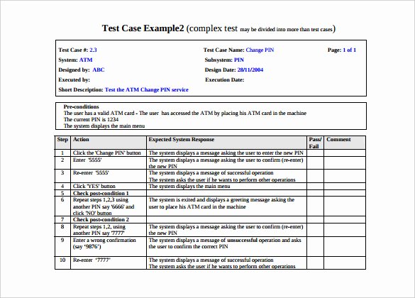 Sample Test Case Document Inspirational Test Case Template 25 Free Word Excel Pdf Documents