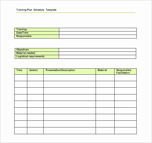 Sample Training Plan Outline Beautiful Training Schedule Template 11 Free Sample Example