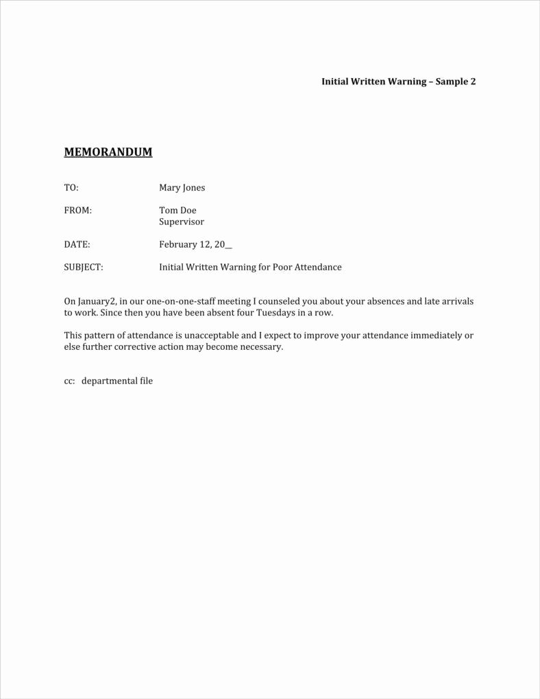 Sample Warning Letter for Absenteeism Beautiful 10 Absence Warning Letter Templates