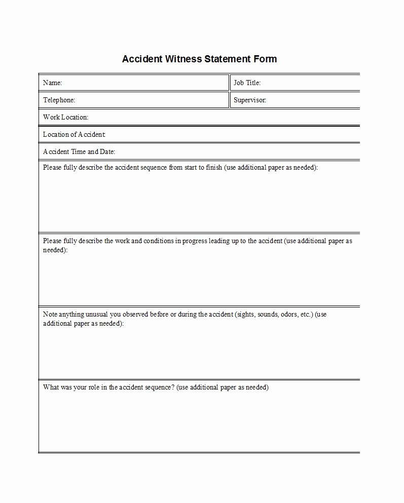 Sample Witness Statement form Luxury 50 Professional Witness Statement forms &amp; Templates