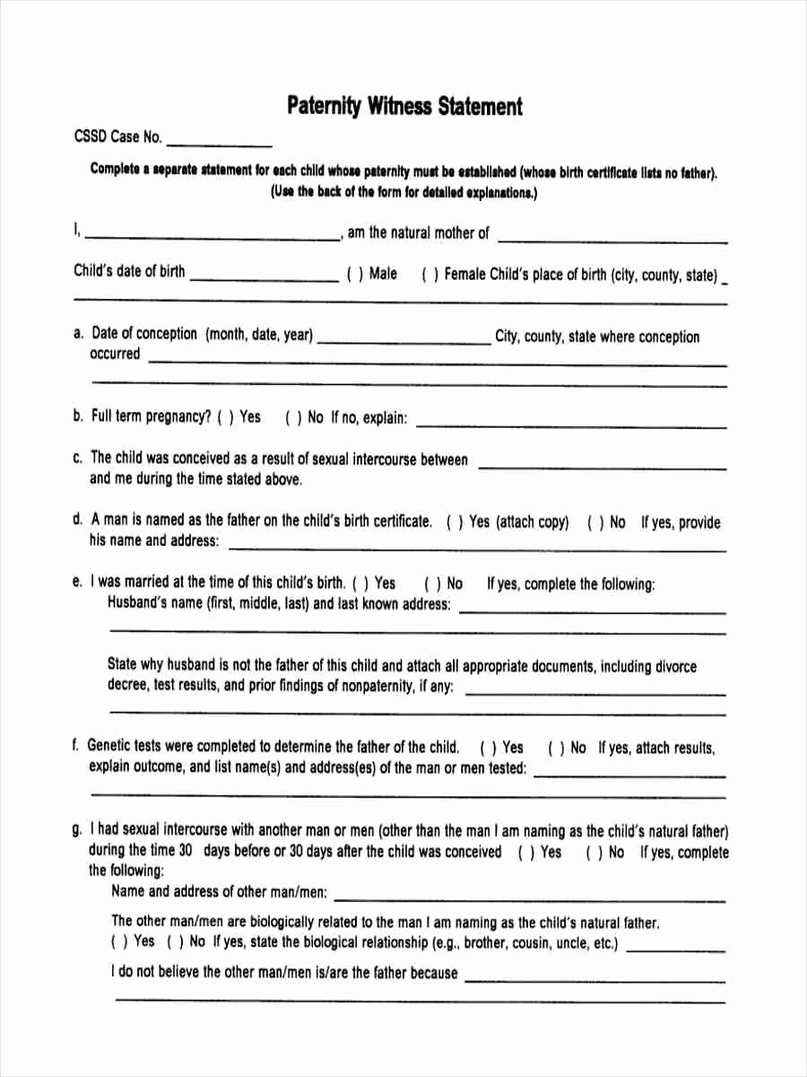 Sample Witness Statement form New 11 Witness Statement forms Free Pdf Doc format