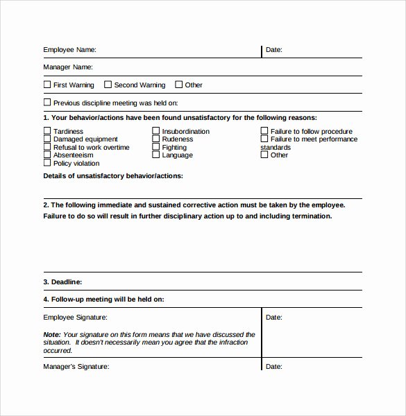 Sample Write Up for Employee Beautiful Sample Employee Write Up form 7 Documents In Pdf