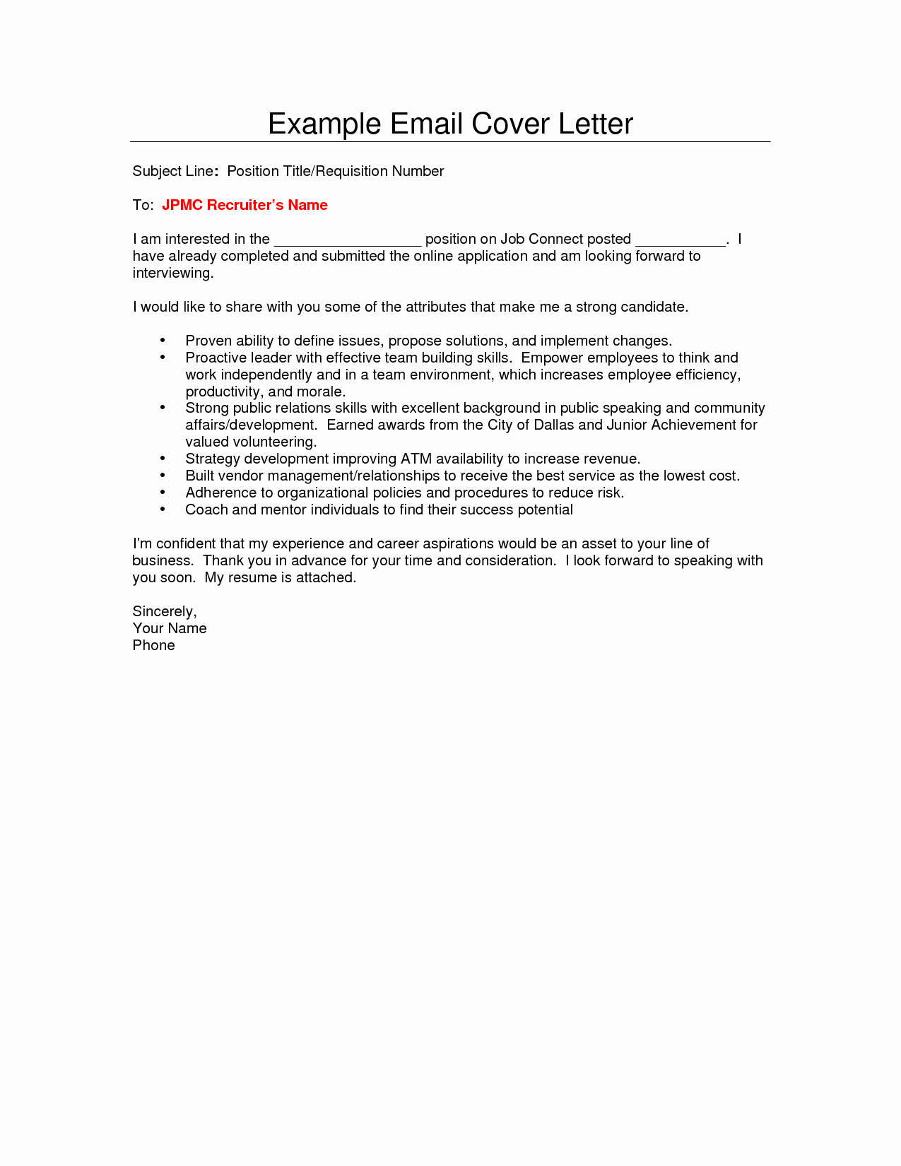 Samples Of Email Cover Letters Luxury Email Cover Letter Sample