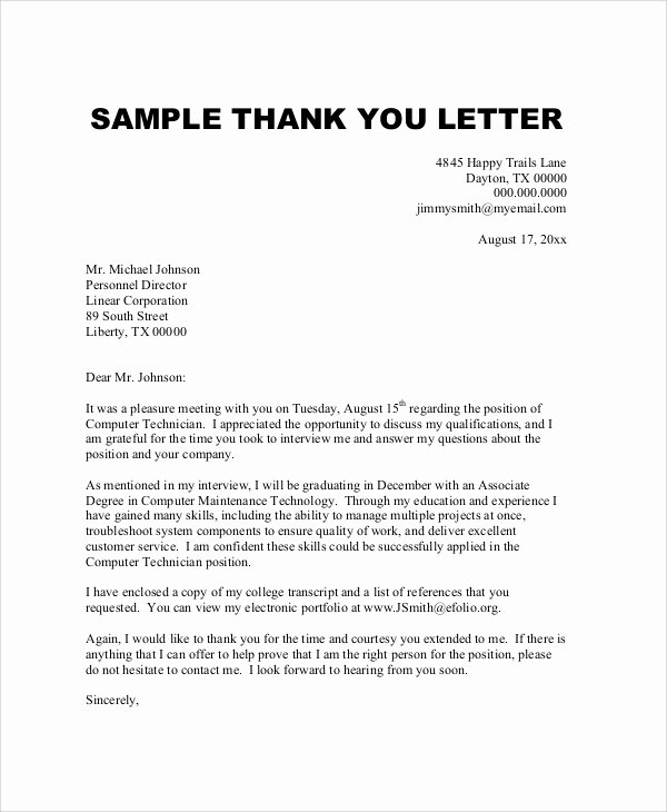 Samples Of Thank You Letters Elegant Sample Graduation Thank You Letters 6 Examples In Word Pdf
