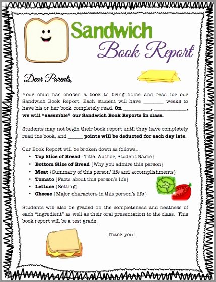 Sandwich Book Report Template New 9 Sandwich Book Report Template Free Wteyo