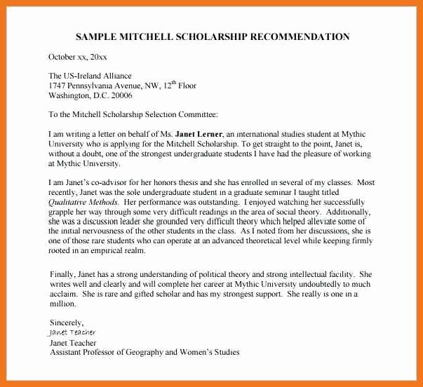 Scholarship Recommendation Letter Templates Best Of 8 9 Scholarship Reference Letters