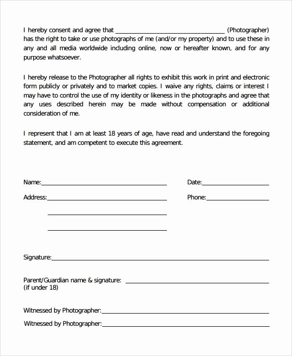 School Media Release form Best Of Sample Graphy Consent form 9 Free Documents