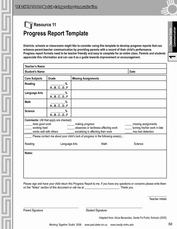 School Progress Report Template Fresh Progress Report Template