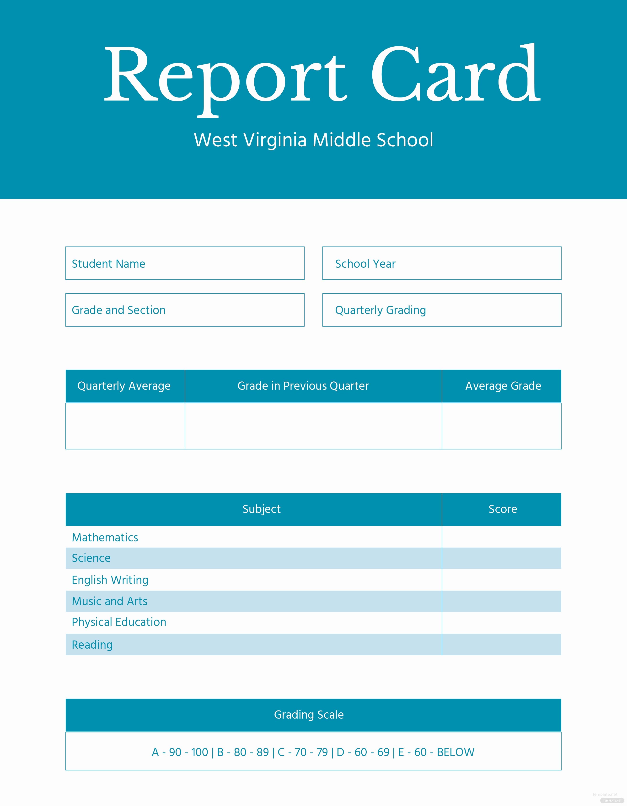 School Report Cards Templates Inspirational Free Middle School Report Card Template In Microsoft Word