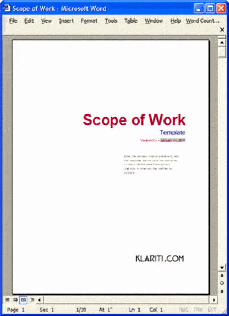 Scope Of Works Sample Unique 6 Scope Work Templates