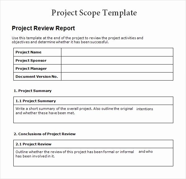 Scope Of Works Sample Unique Free 7 Sample Project Scope Templates In Pdf