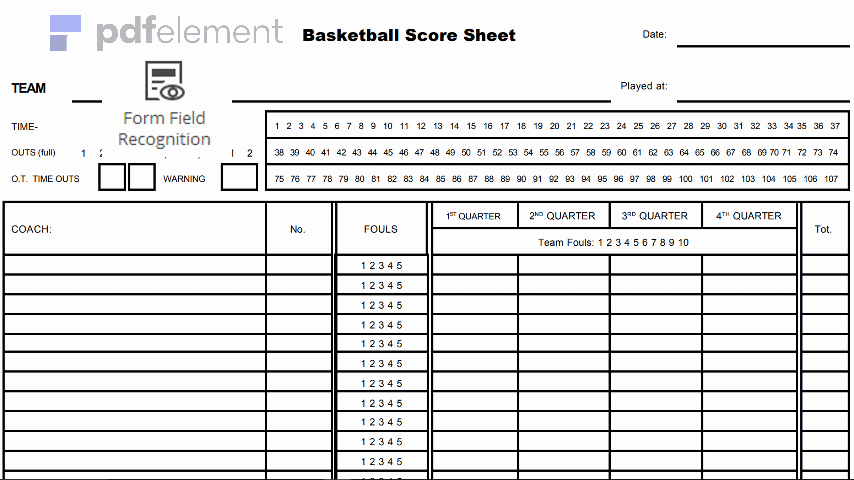 Score Sheets for Basketball Best Of Basketball Score Sheet Free Download Create Edit Fill