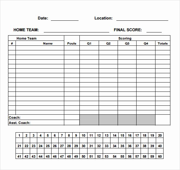 Score Sheets for Basketball New Basketball Score Sheet 2019