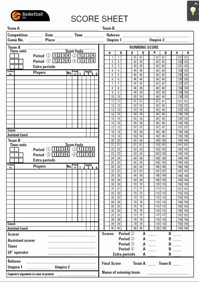 Scoring Sheets for Basketball Awesome Score Sheets Updated Sa Junior Championships Sportstg