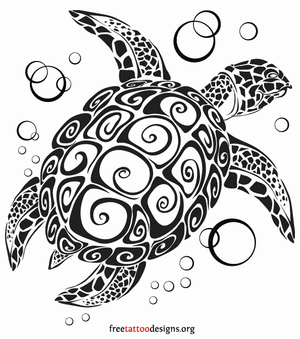 Sea Turtle Stencil Template Awesome 16 Latest Turtle Tattoo Designs