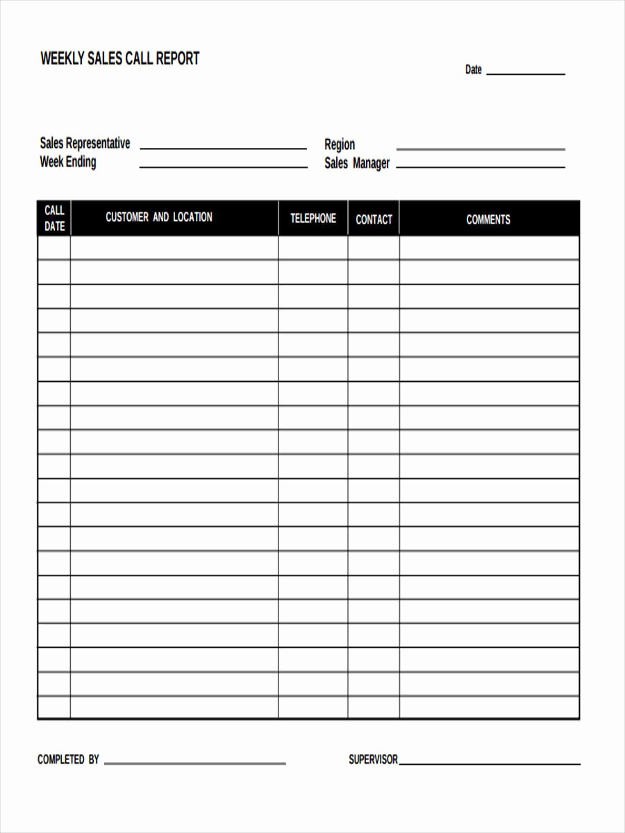 Security Daily Activity Report Template Fresh 21 Free Sales Report form – Teplates for Every Day