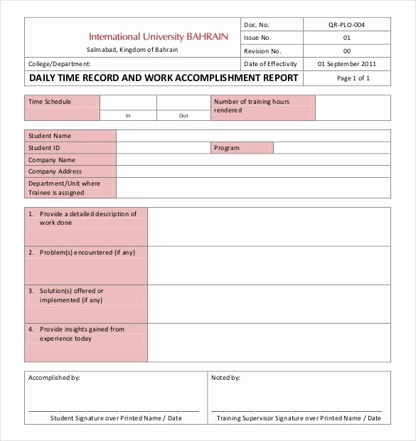 Security Daily Activity Report Template Lovely 64 Daily Report Templates Word Pdf Excel Google Docs