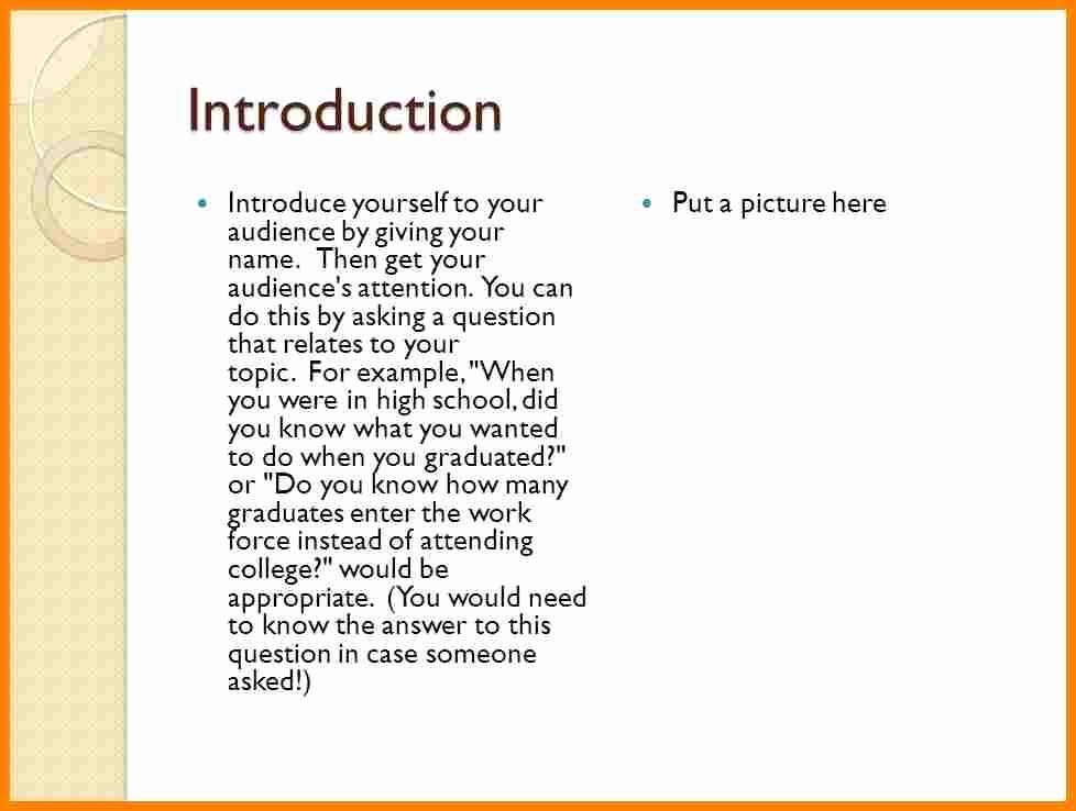 introductory speech central idea