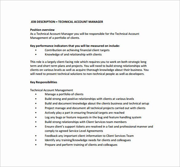 30 Senior Accounts Manager Job Description Example Document Template