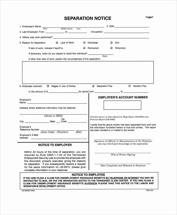 Separation Letter to Employee New 9 Separation Notice Templates Pdf Google Docs Ms Word