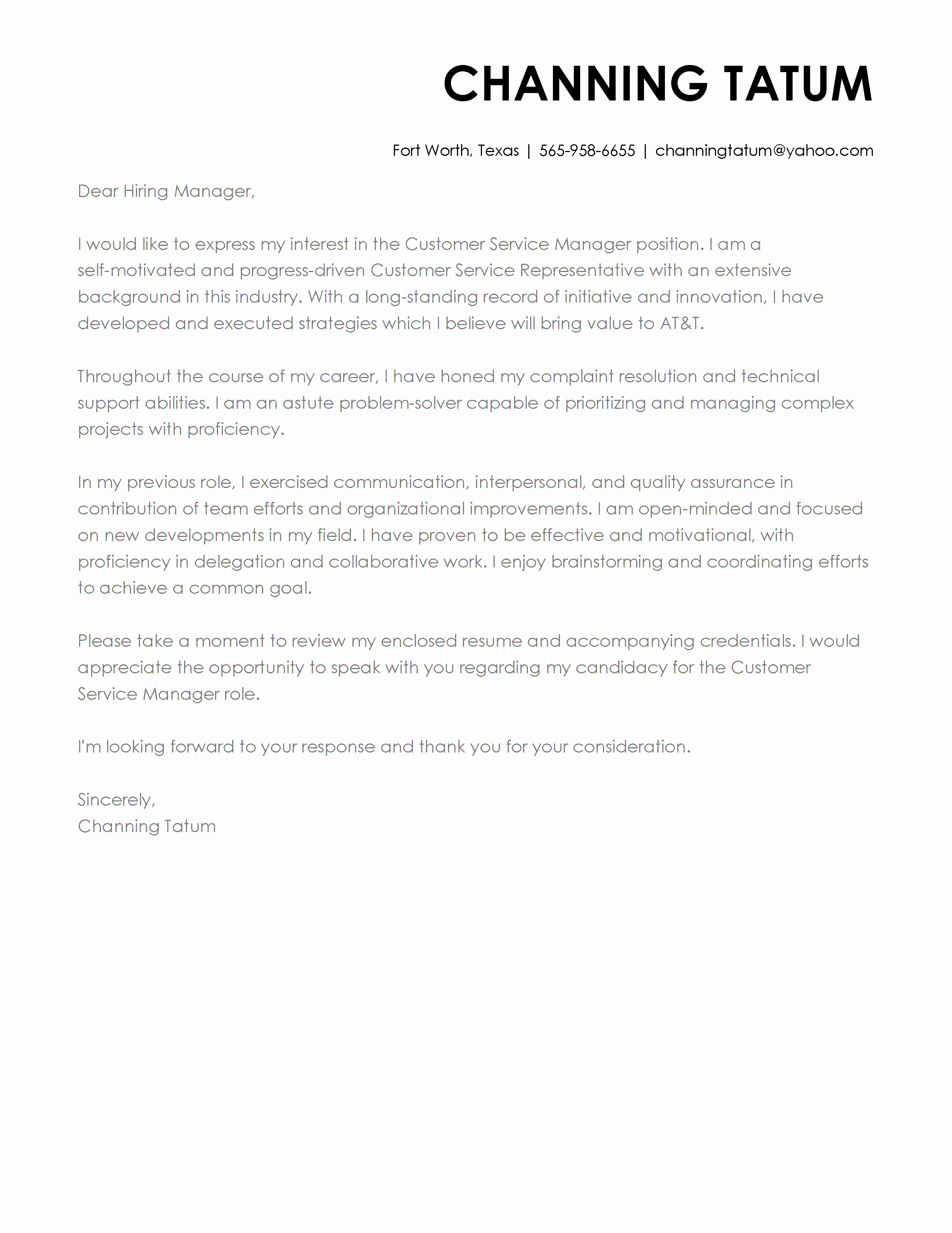 Server Cover Letter Example Awesome Cover Letter Examples – Write the Perfect Cover Letter