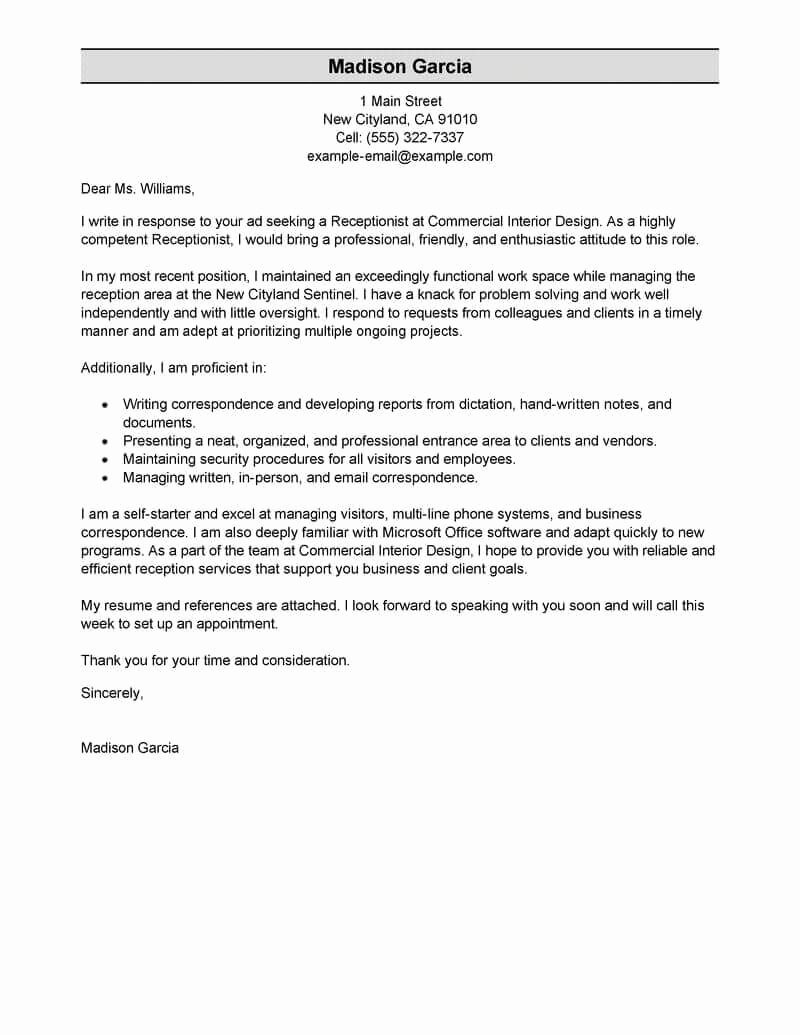 Server Cover Letter Example Lovely Free Cover Letter Examples for Every Job Search