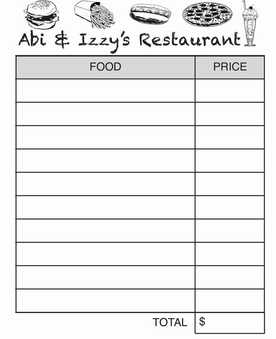 Server order Pad Template Awesome Free Restaurant order Pad Template